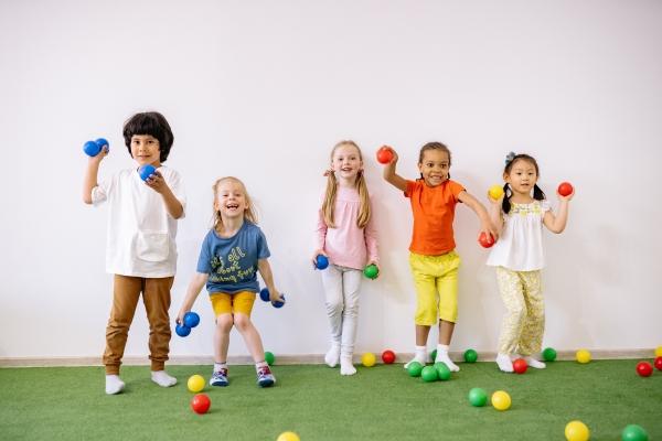 Image of children playing with plastic balls